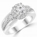 1.20 ct Ladies Round Cut Diamond Semi Mounting Engagement Ring in 14 kt White Gold